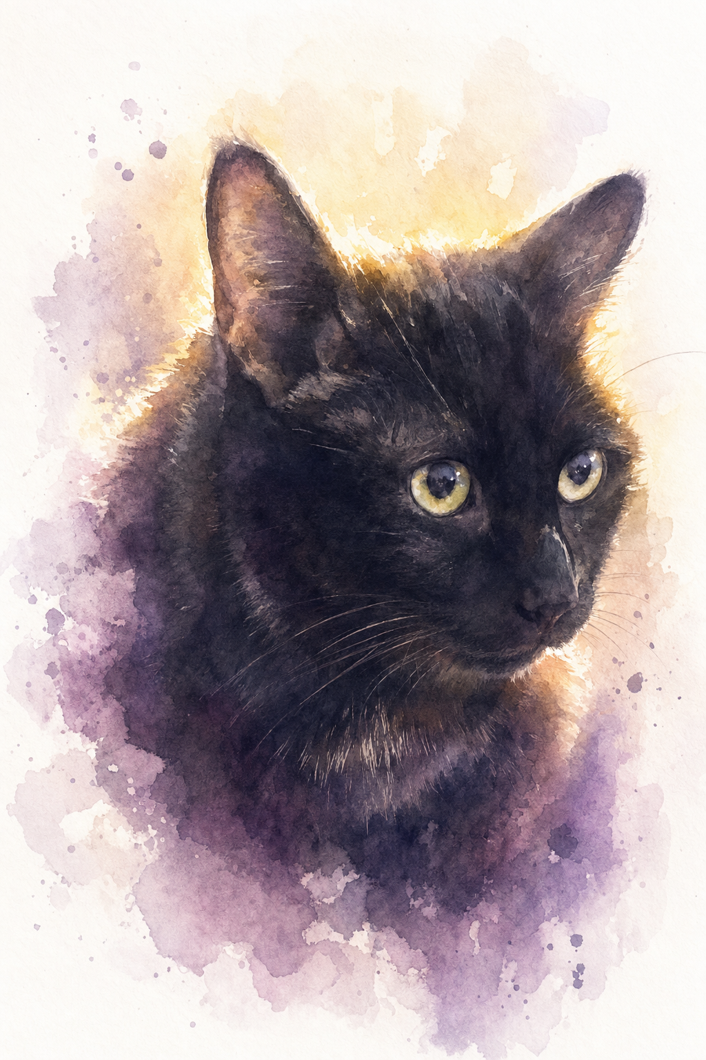 Watercolor portrait of Luna
