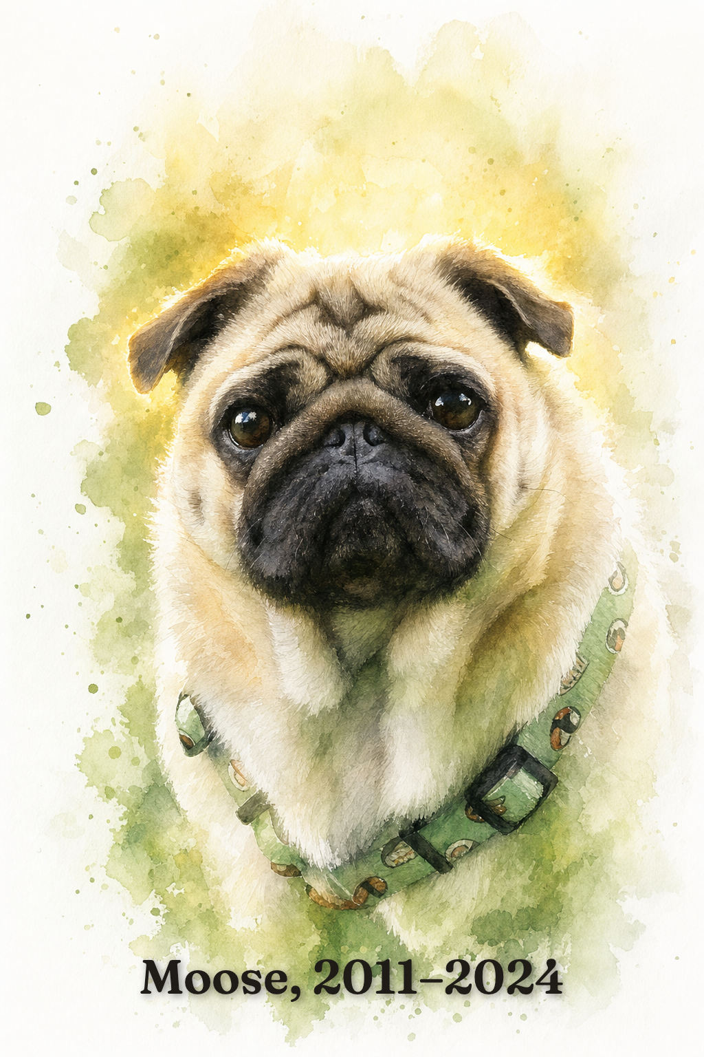 Watercolor portrait of Moose